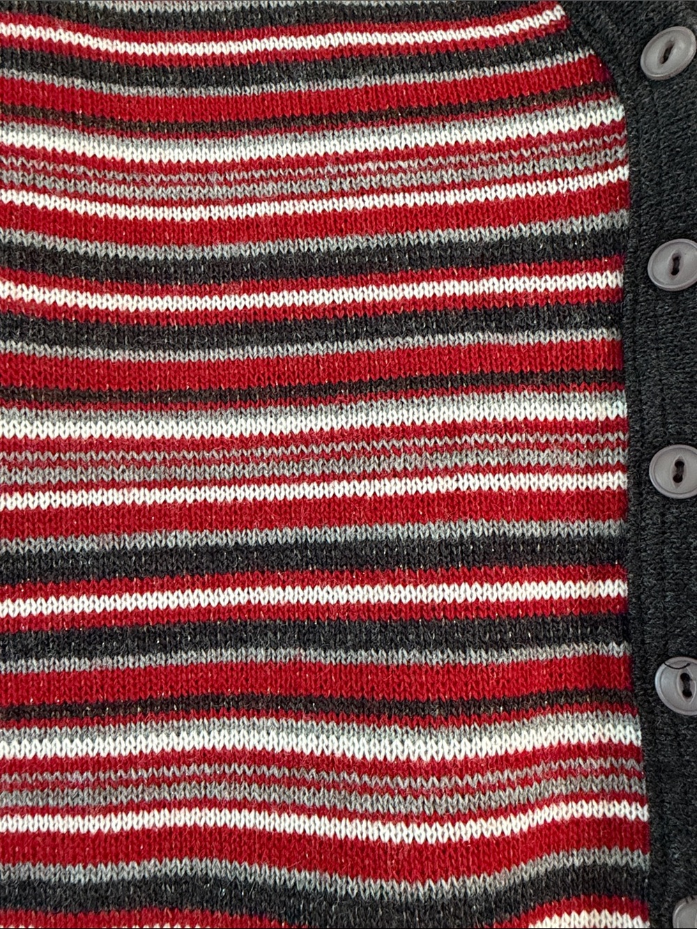 Vintage 90s Esprit Striped V-Neck Button Cardigan Indie Knit Made in USA - Picture 2 of 3